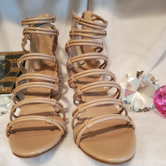 BCBGeneration Maria BC106 Nude Strappy Low Heel - Picture 3 of 10